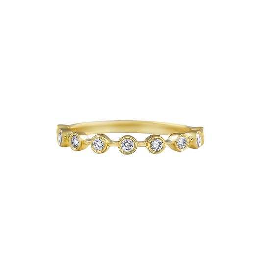 Spaced Round Diamond Bezel Band – Henri Noël