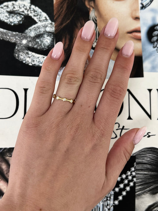 Spaced Round Diamond Bezel Band – Henri Noël