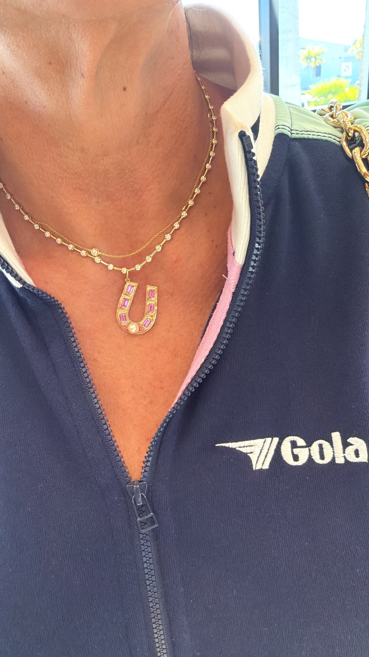 Spaced Round Diamond Bezel Necklace – Henri Noël