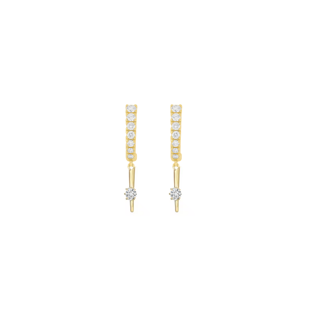 Spear Drop Diamond Huggies – Henri Noël