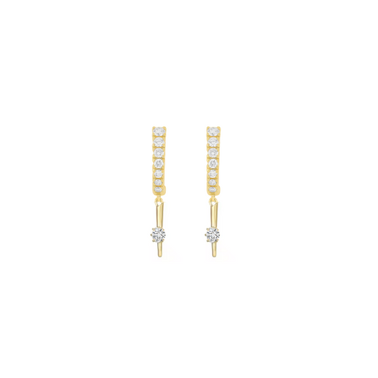 Spear Drop Diamond Huggies – Henri Noël