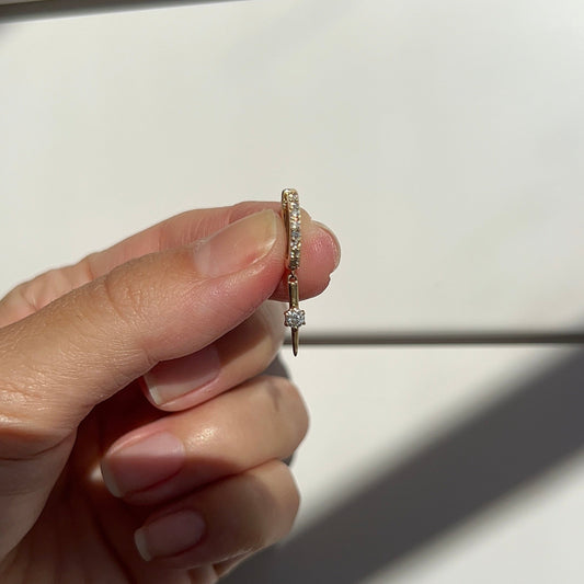 Spear Drop Diamond Huggies – Henri Noël