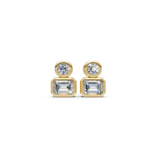 Stacked Diamond Bezel Studs – Henri Noël