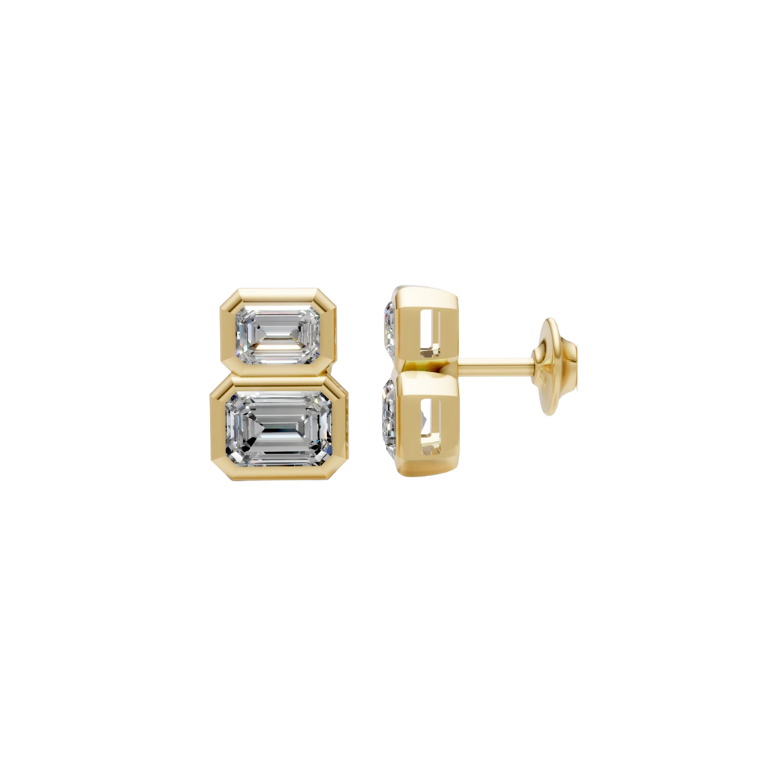 Stacked Diamond Bezel Studs – Henri Noël