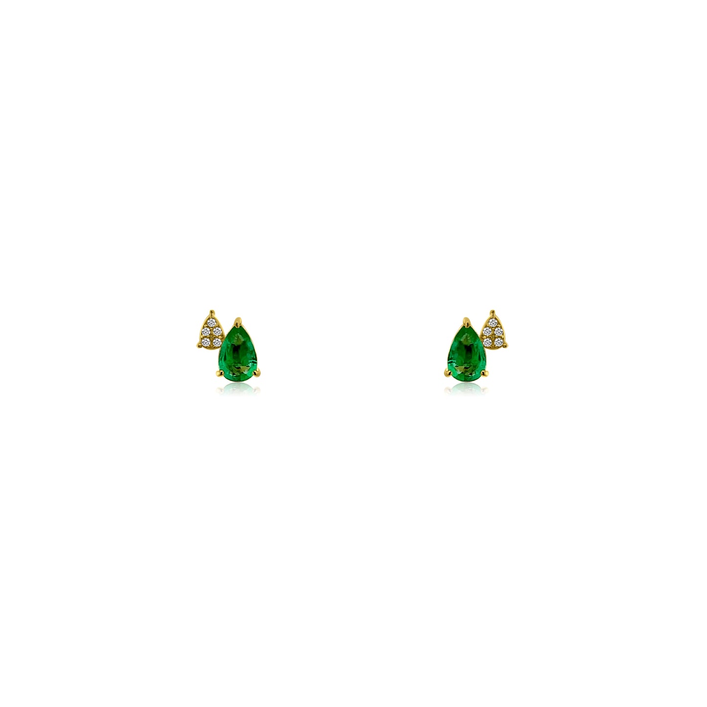 Stacked Emerald and Diamond Pear Stud – Henri Noël