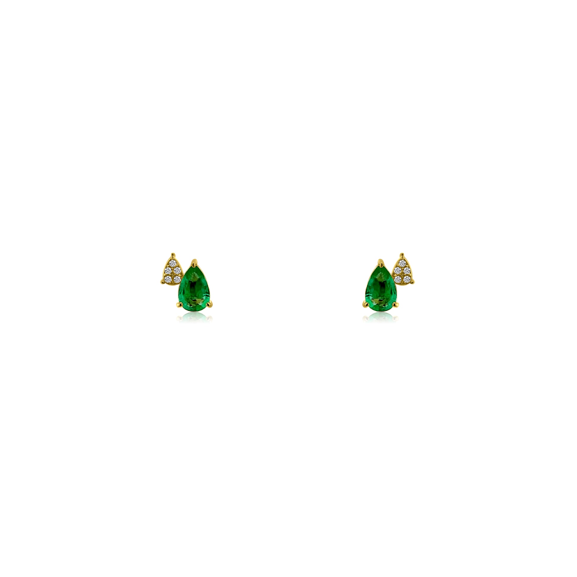Stacked Emerald and Diamond Pear Stud – Henri Noël