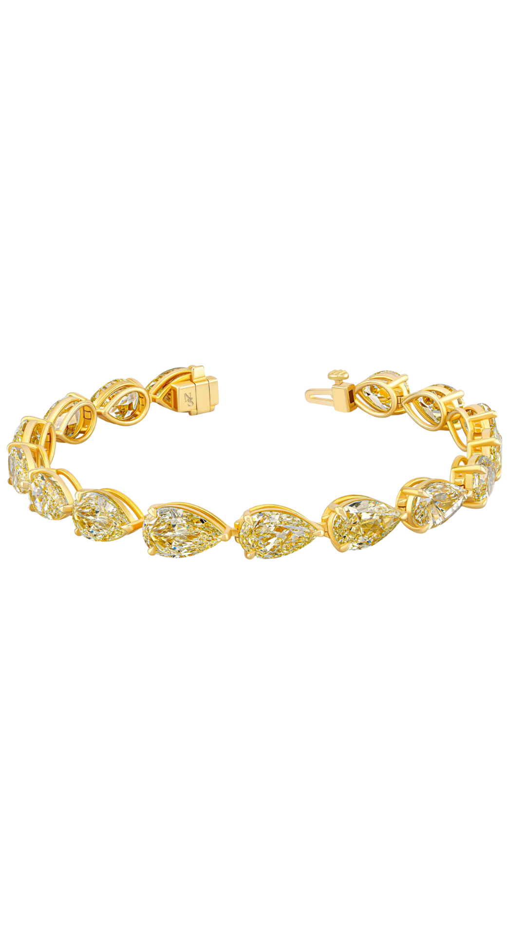 Pear Shape Yellow Diamond Bracelet