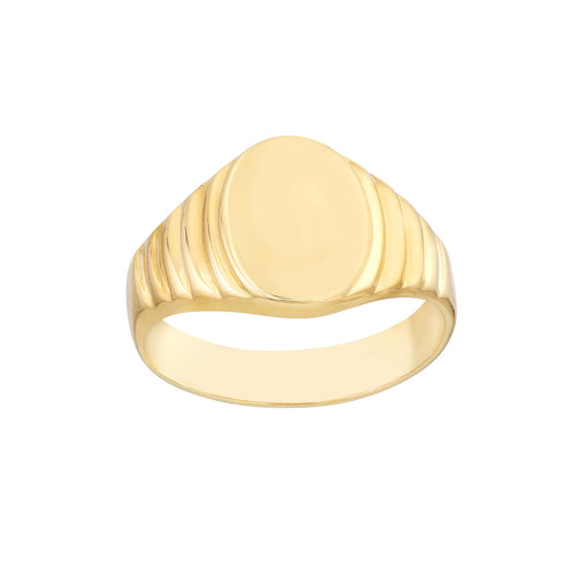 Oval Textured Signet Ring