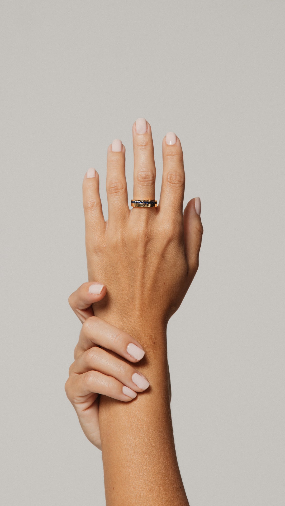 Thick Gemstone Channel Set Ring