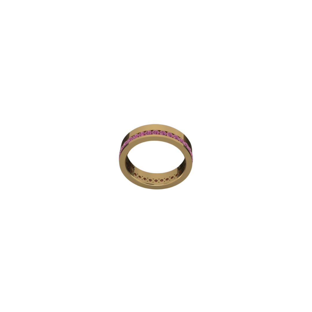Thick Gemstone Channel Set Ring – Henri Noël
