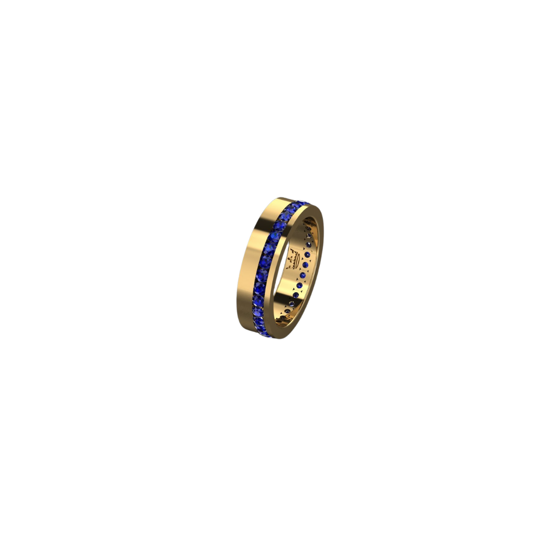 Thick Gemstone Channel Set Ring – Henri Noël
