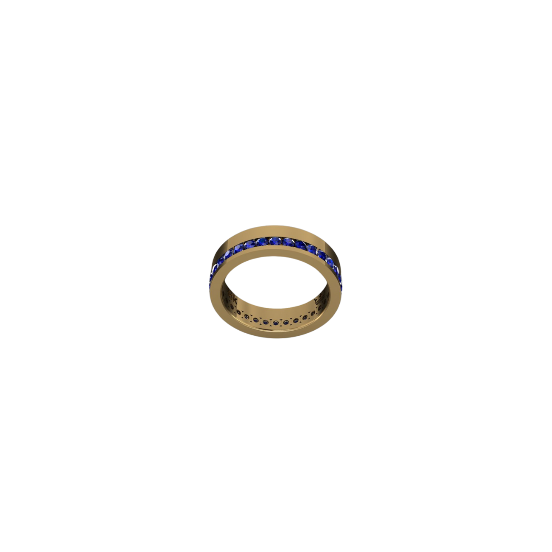 Thick Gemstone Channel Set Ring – Henri Noël