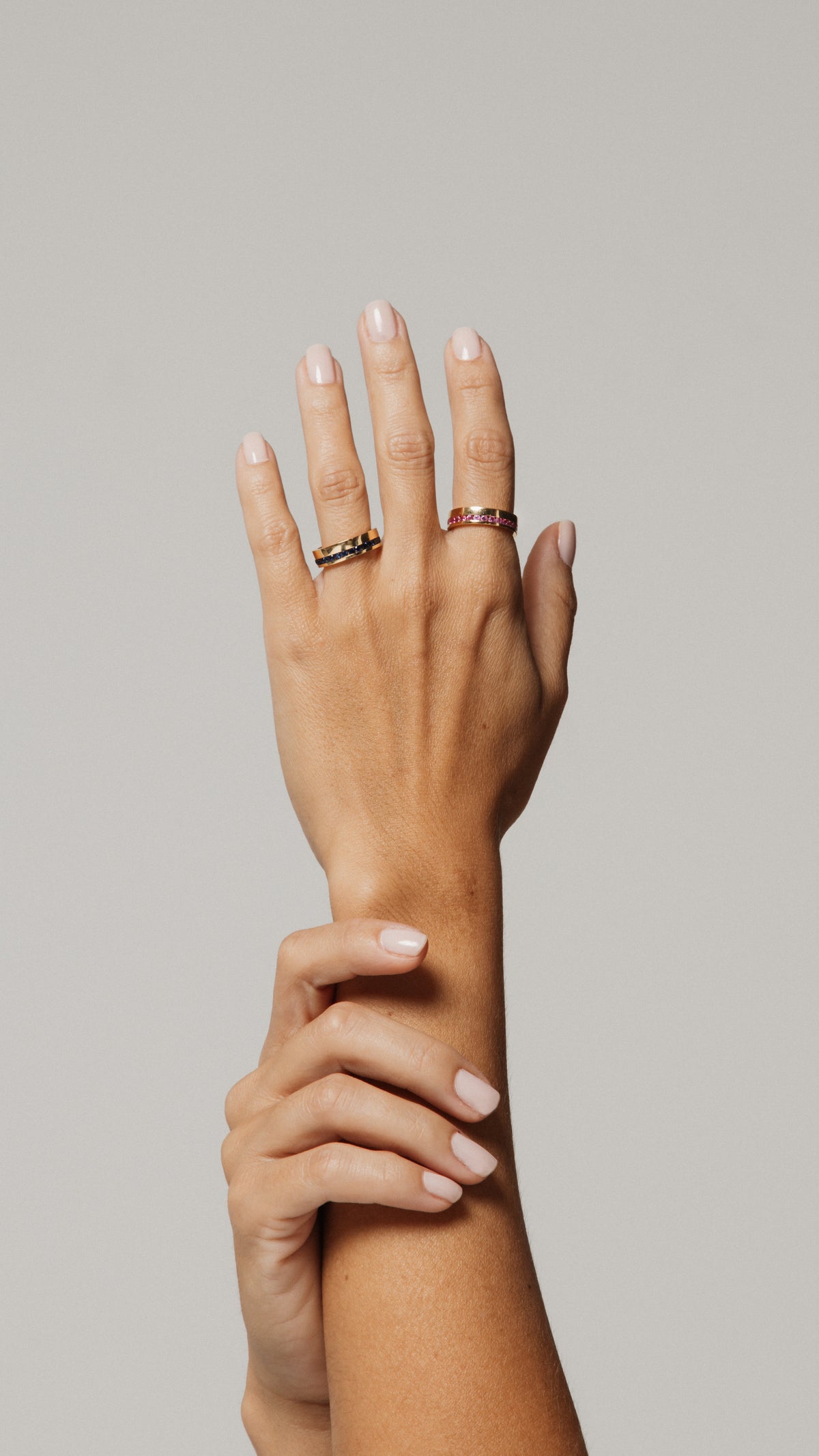 Thick Gemstone Channel Set Ring