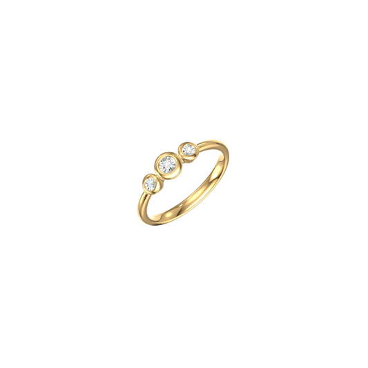 Three Diamond Bezel Stacking Ring – Henri Noël