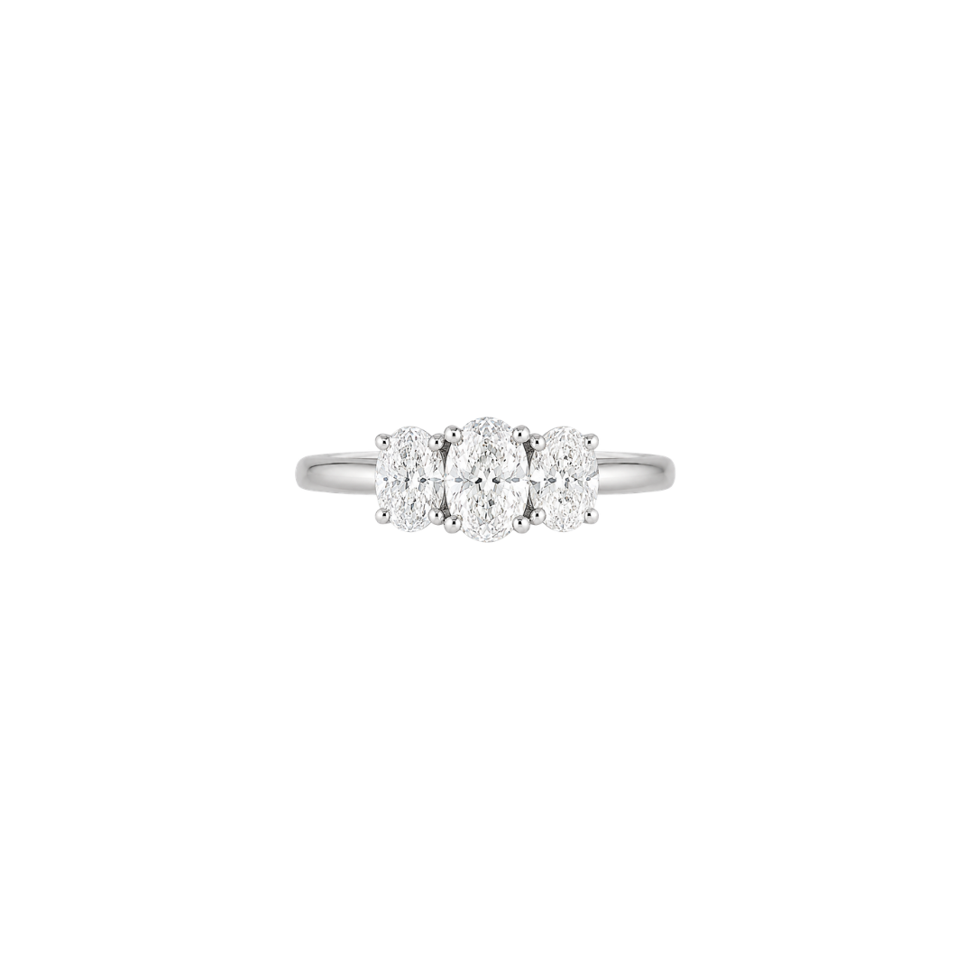 Three Oval Diamond Engagement Ring – Henri Noël