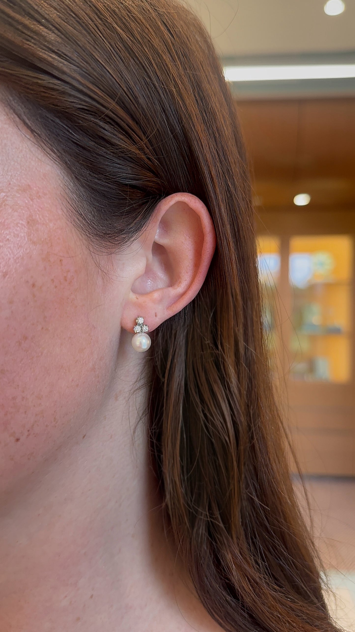 Trio Diamond and Pearl Studs