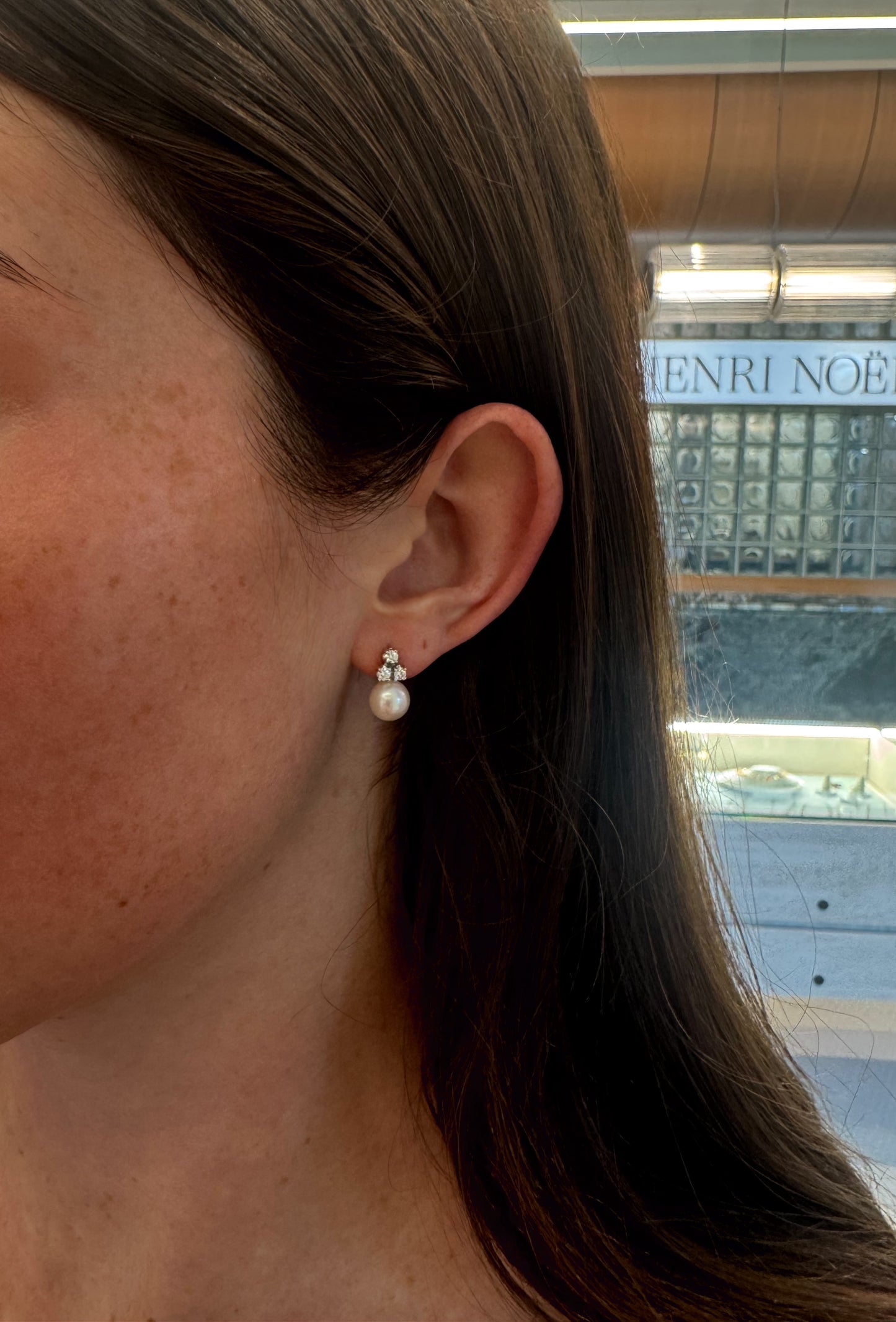 Trio Diamond and Pearl Studs