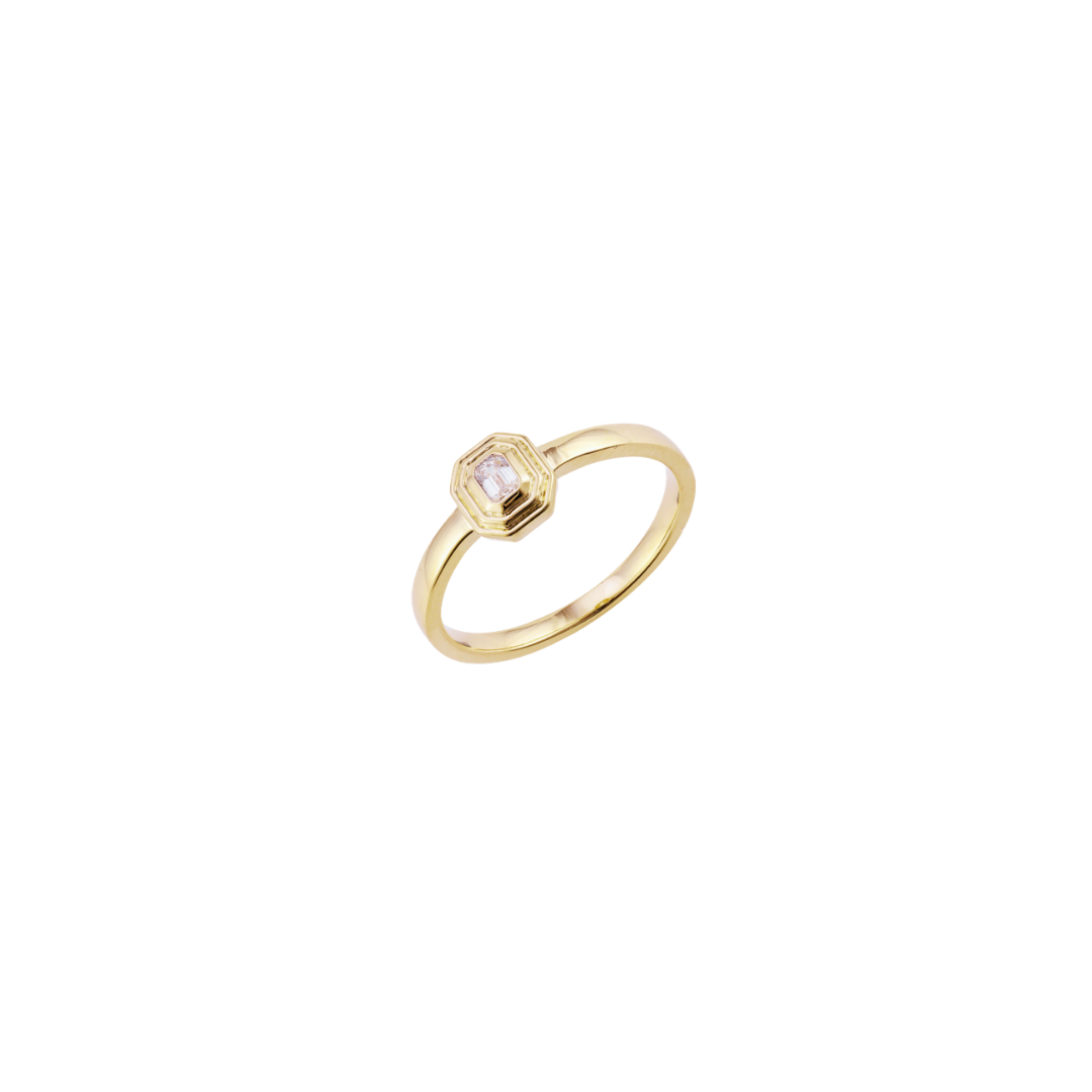 Triple Bezel Emerald-Cut Diamond Ring – Henri Noël