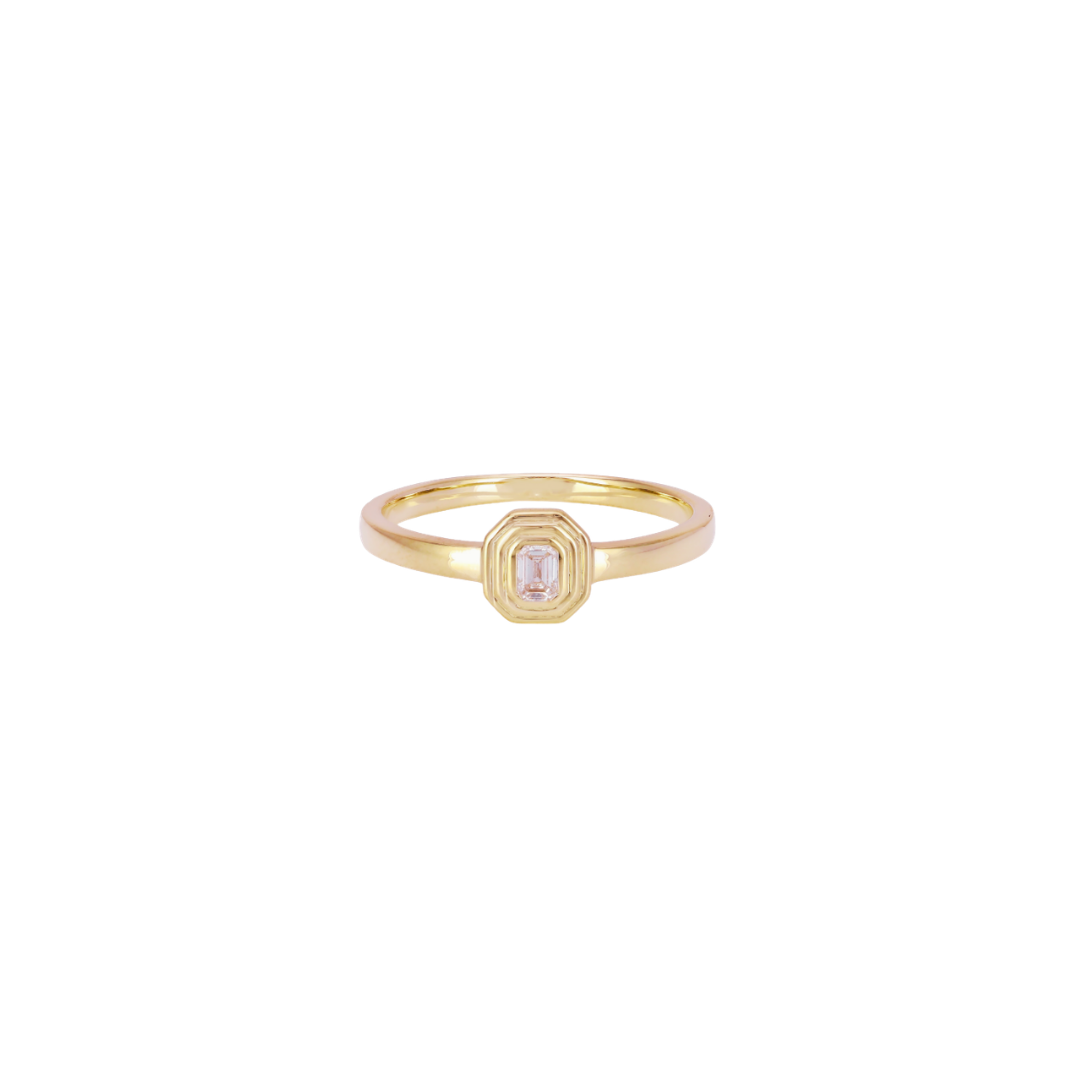 Triple Bezel Emerald-Cut Diamond Ring – Henri Noël