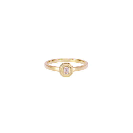 Triple Bezel Emerald-Cut Diamond Ring – Henri Noël