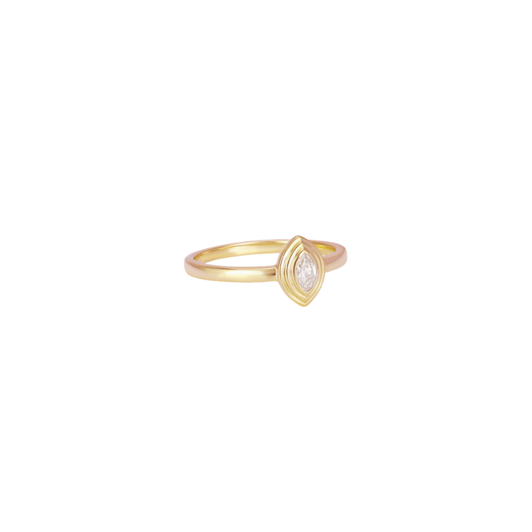 Triple Bezel Marquise-Cut Diamond Ring – Henri Noël