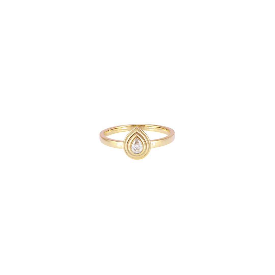 Triple Bezel Pear-Cut Diamond Ring – Henri Noël