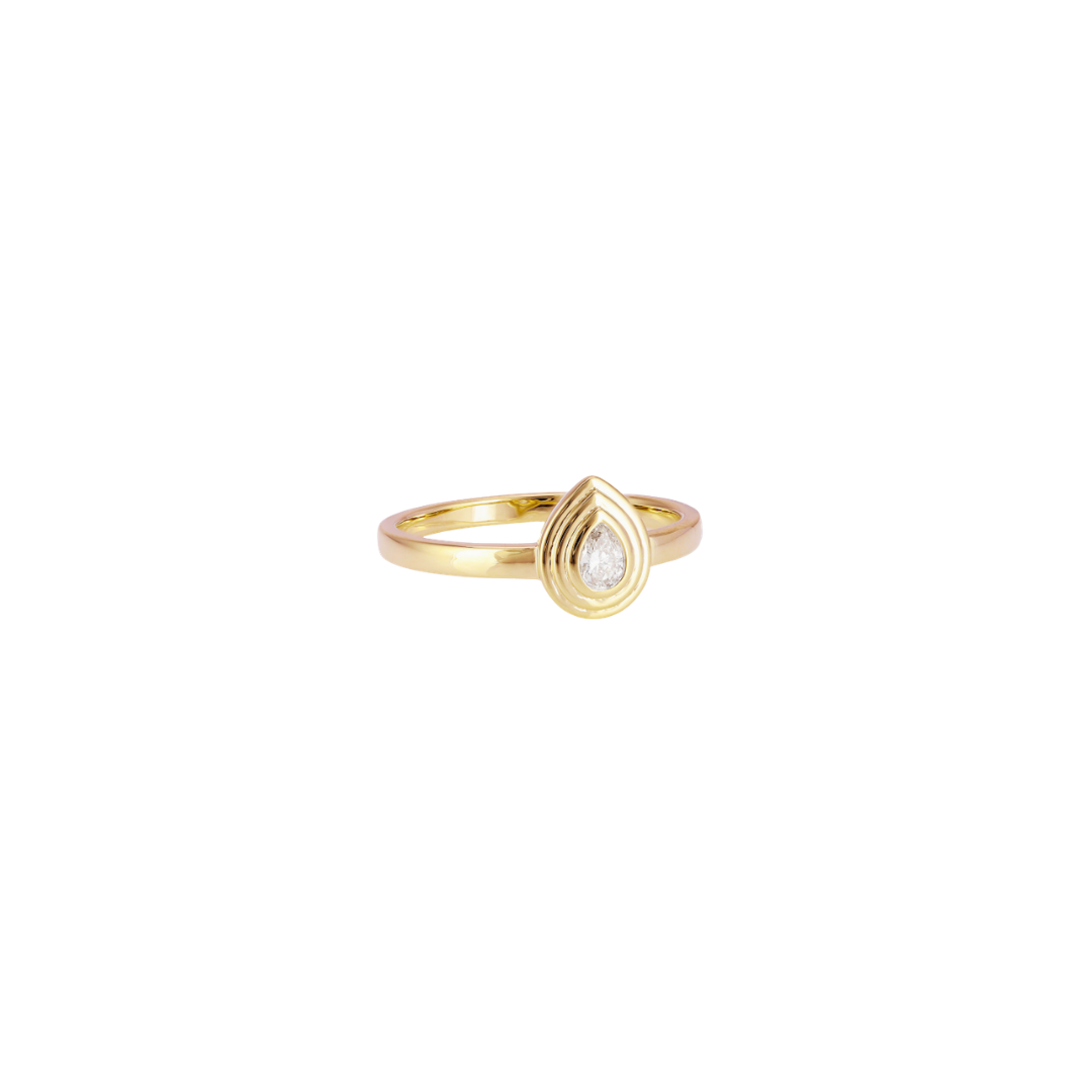 Triple Bezel Pear-Cut Diamond Ring – Henri Noël