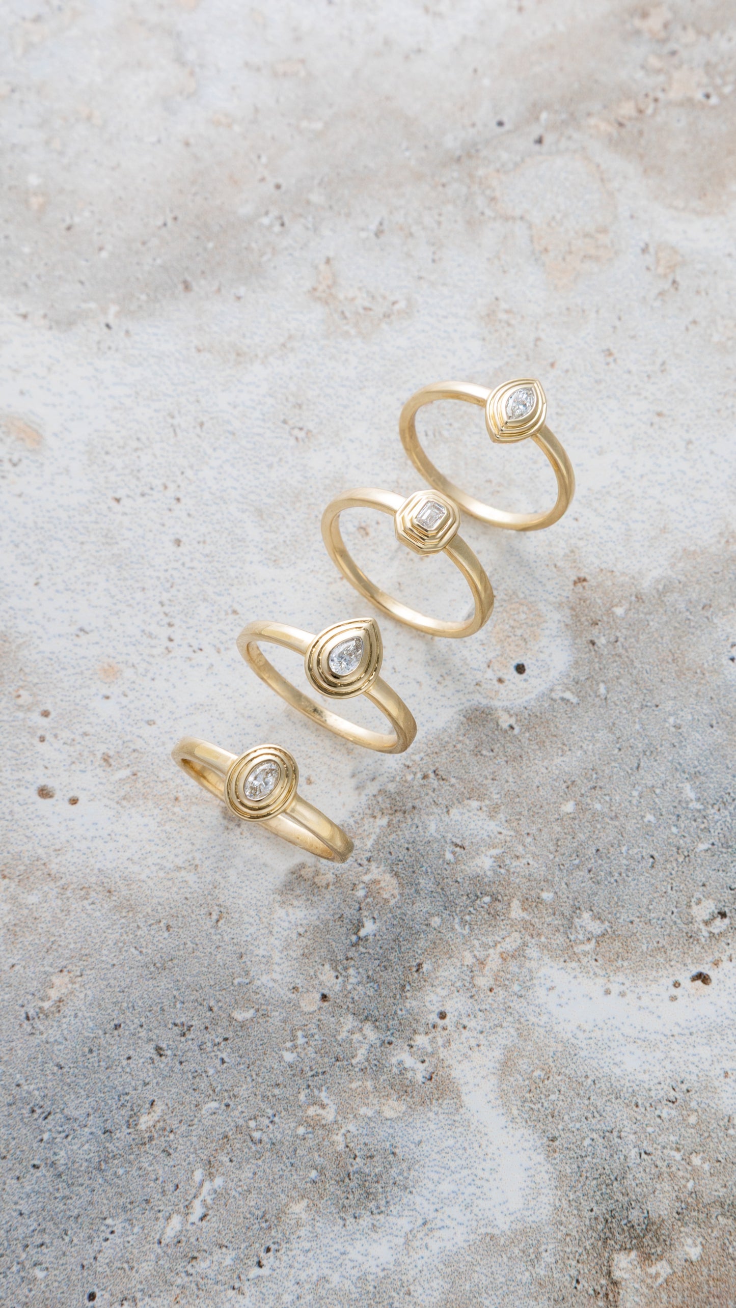 Triple Bezel Emerald-Cut Diamond Ring – Henri Noël