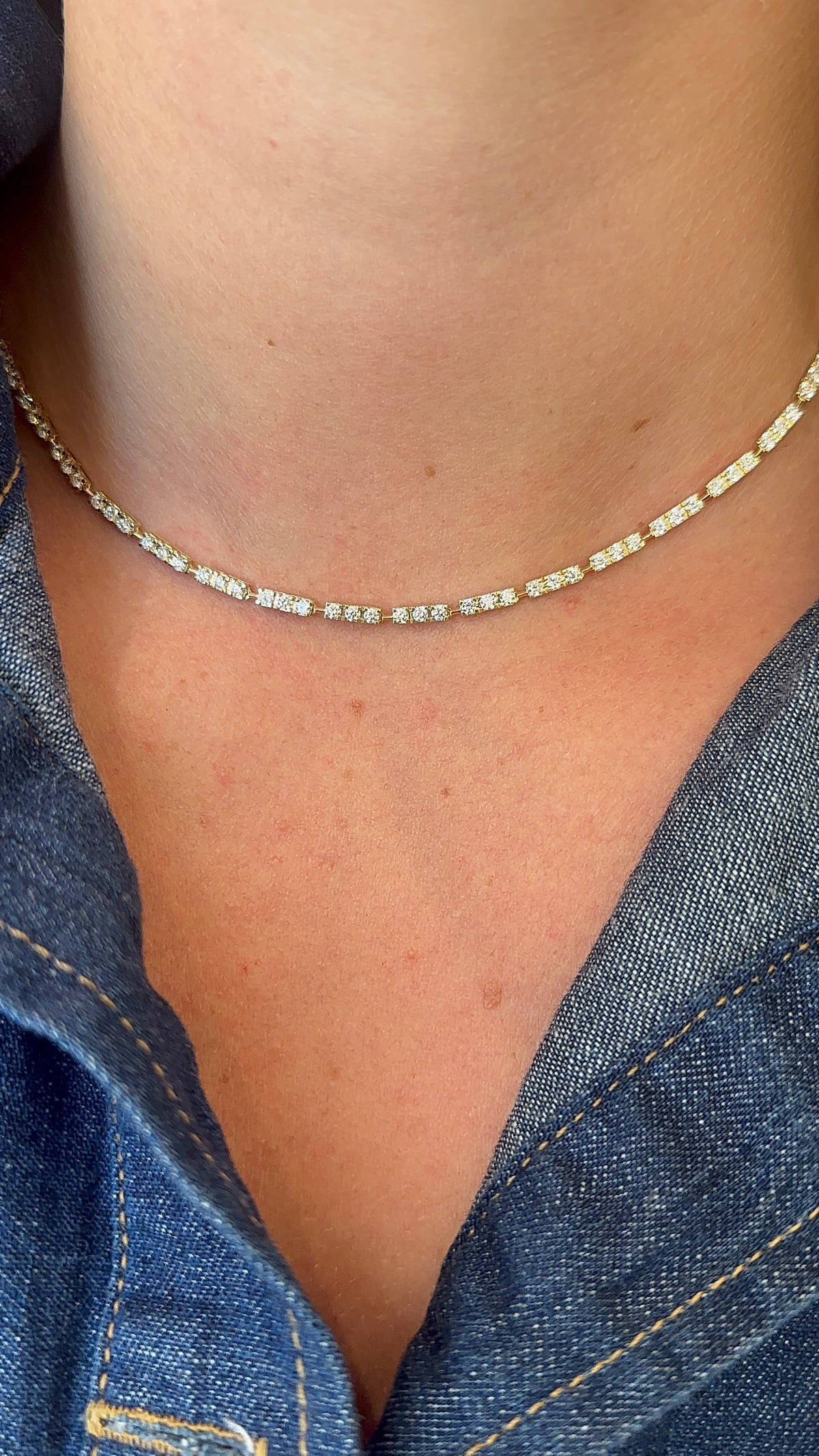 Triple Diamond Bar Necklace – Henri Noël
