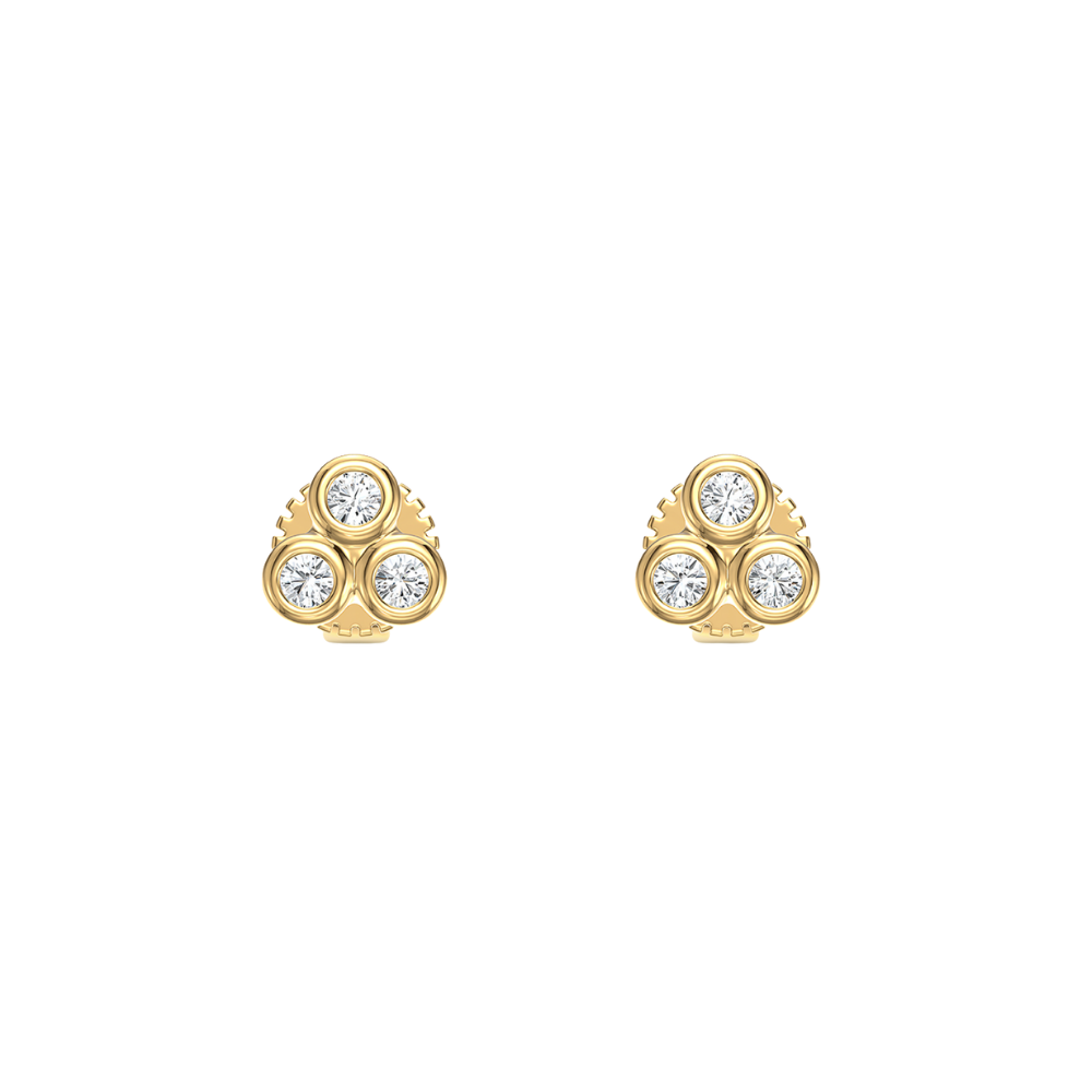 Triple Diamond Bezel Studs – Henri Noël