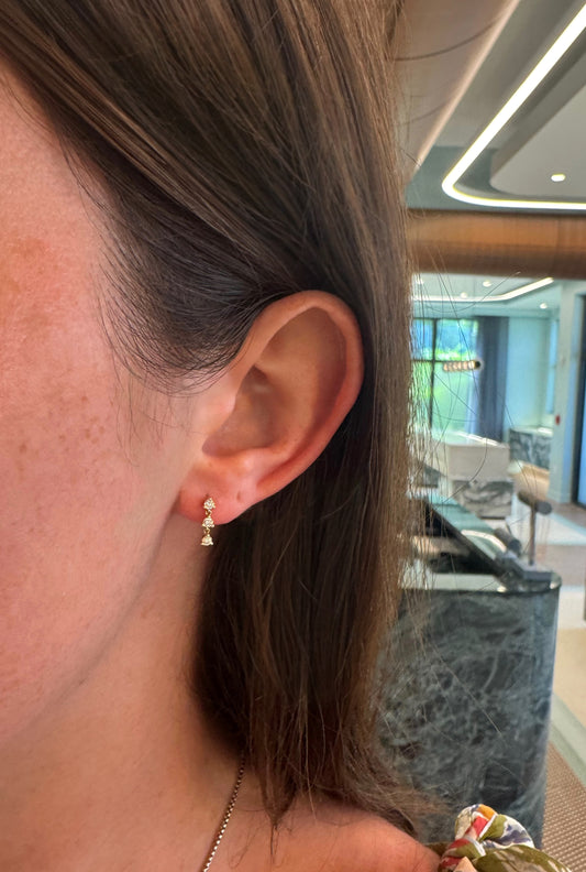 Triple Diamond Drop Earrings – Henri Noël