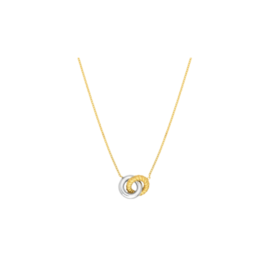 Two-Tone Interlocking Circle Necklace – Henri Noël