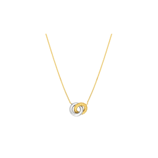 Two-Tone Interlocking Circle Necklace – Henri Noël