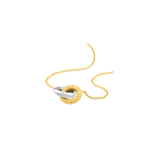 Two-Tone Interlocking Circle Necklace – Henri Noël