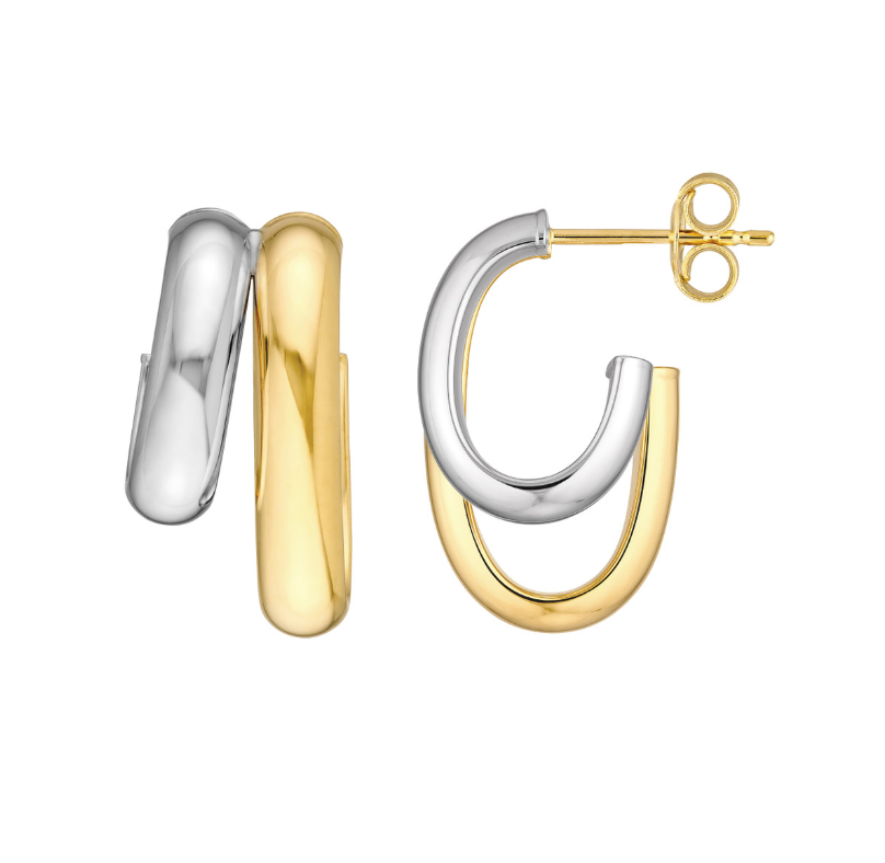 Two-Tone Chunky Hoops – Henri Noël