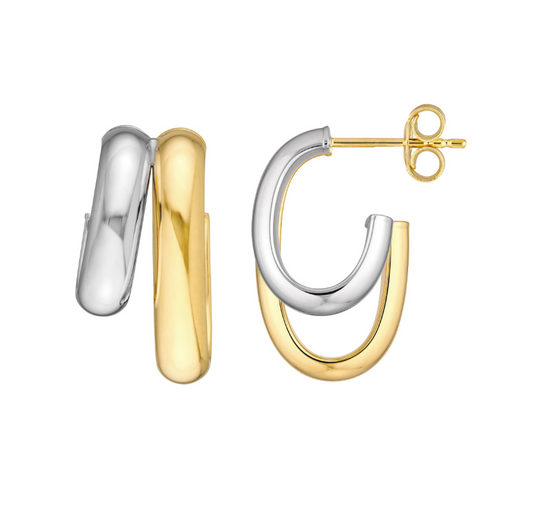 Two-Tone Chunky Hoops – Henri Noël