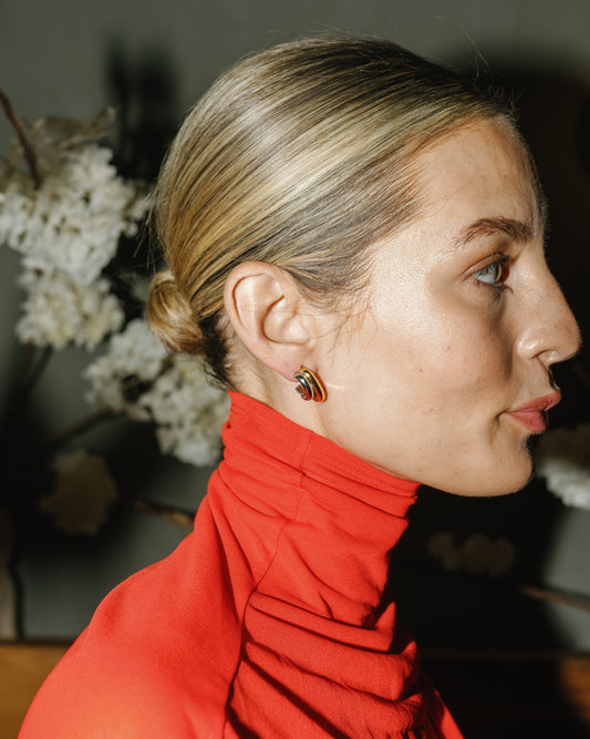 Two-Tone Chunky Hoops – Henri Noël