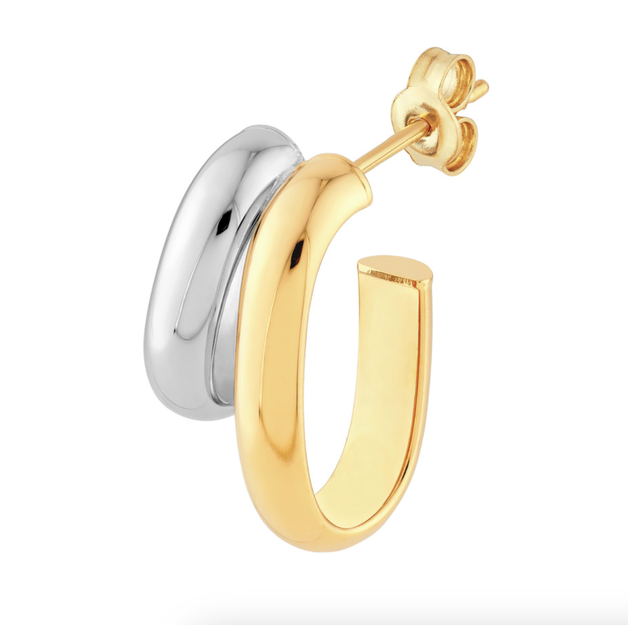 Two-Tone Chunky Hoops – Henri Noël