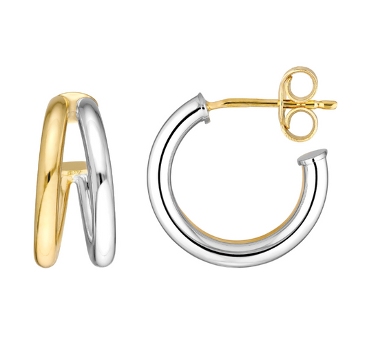 Two-Tone Double Hoops – Henri Noël