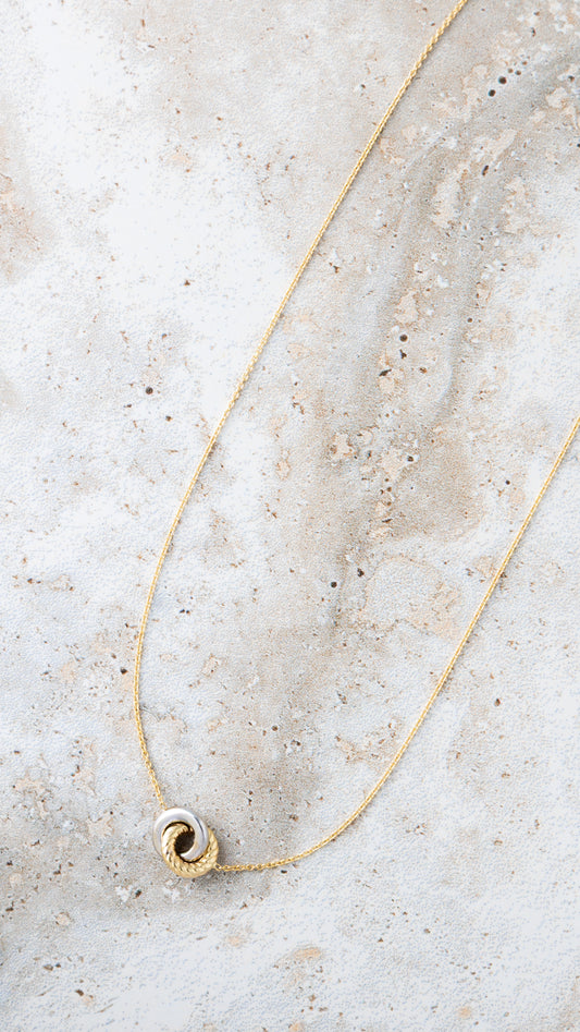 Two-Tone Interlocking Circle Necklace – Henri Noël