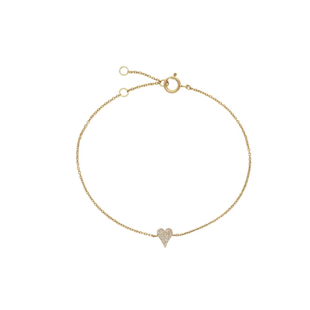 Pave Diamond Heart Bracelet