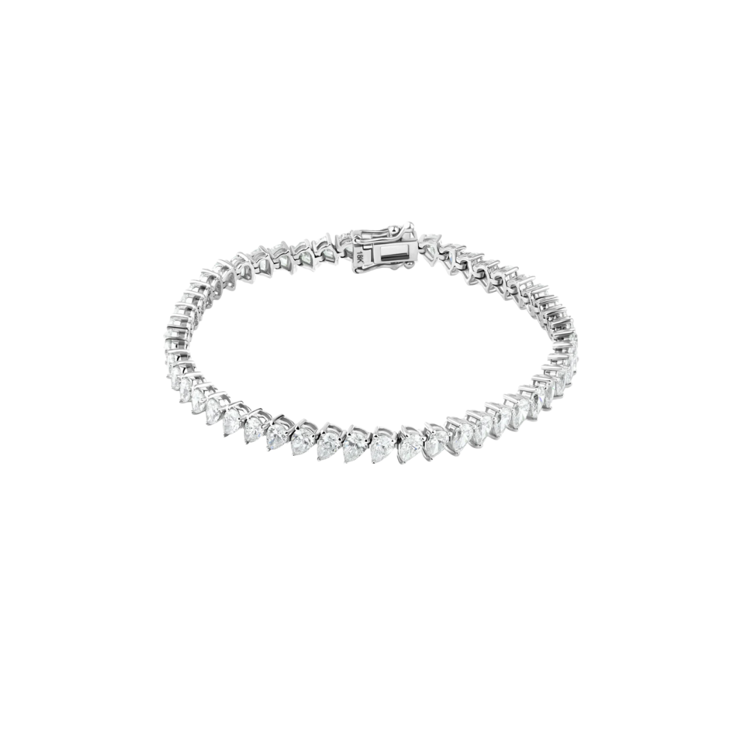 18K Diamond Pear Tennis Bracelet