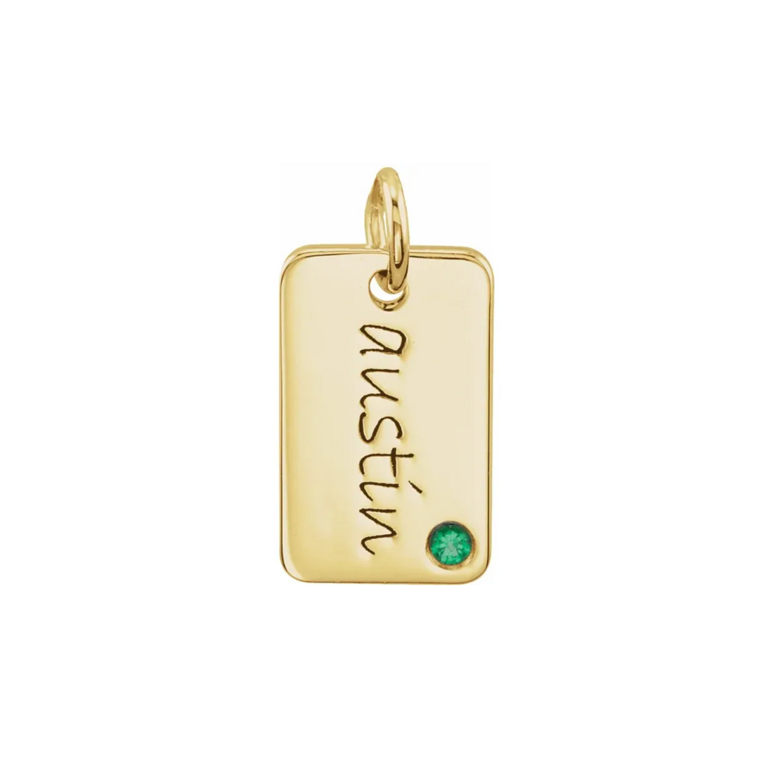 Custom Birthstone Nameplate Necklace