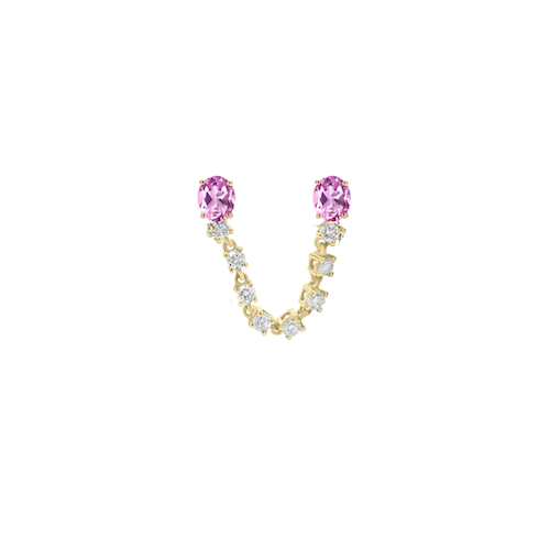 Pink Sapphire Jump Rope Earring