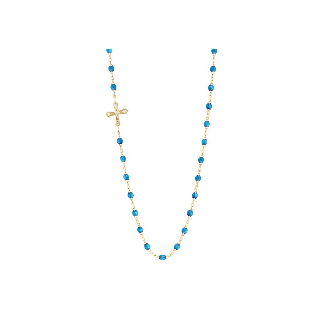 gigiCLOZEAU- Vintage Cross Diamond Necklace- Azur