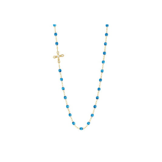gigiCLOZEAU- Vintage Cross Diamond Necklace- Azur