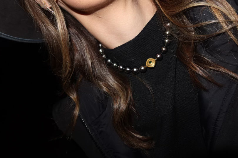 Vintage Black Pearl Necklace – Henri Noël