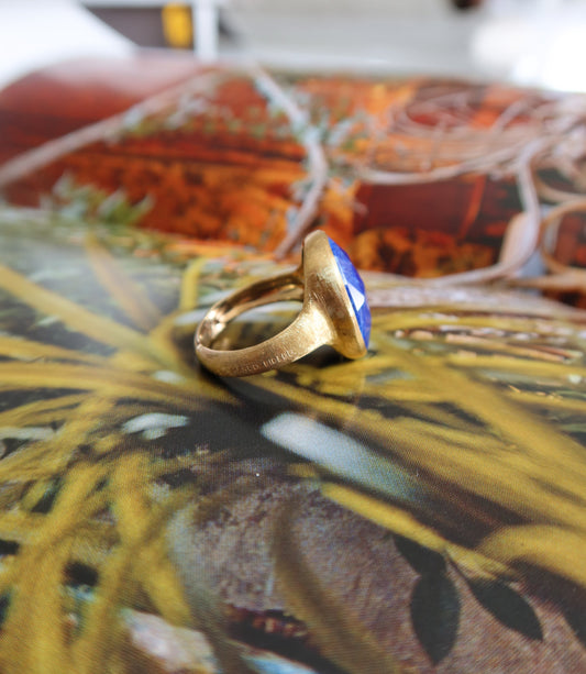 Vintage Blue Lapis Cocktail Ring – Henri Noël
