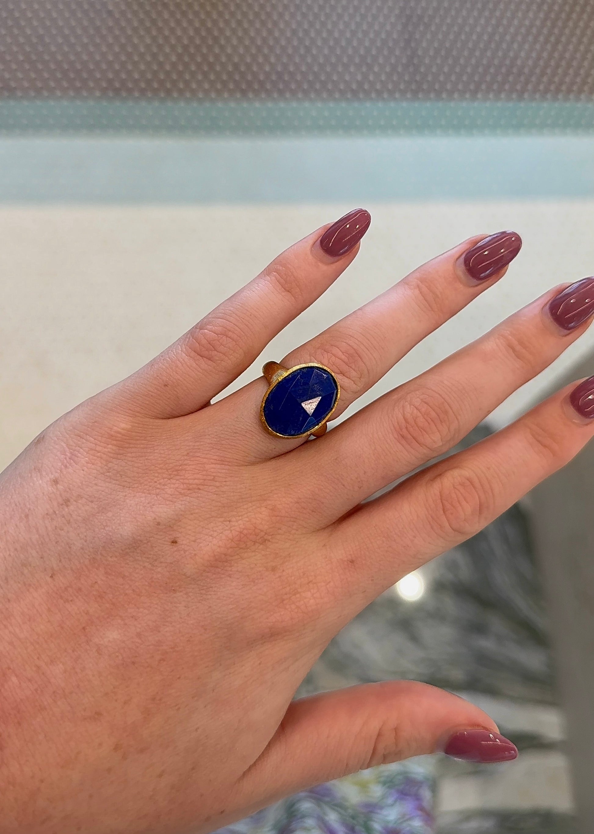 Vintage Blue Lapis Cocktail Ring – Henri Noël