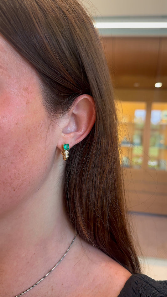 Vintage Emerald and Diamond Earrings – Henri Noël